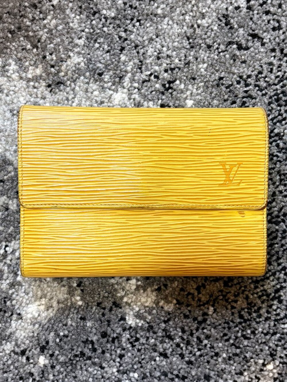 '98 Vintage LV XL Trifold Wallet in Yellow Epi + Purple Taiga Leather SP0998